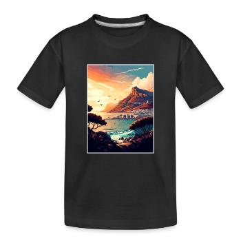 Cape Town Afrique du Sud Affiche de voyage Souvenir WPA - T-shirt bio Premium Enfant - noir - Devant