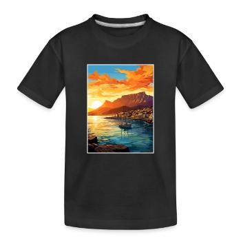 Cape Town Afrique du Sud Affiche de voyage Souvenir WPA - T-shirt bio Premium Enfant - noir - Devant