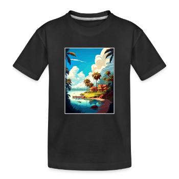Goa Inde Voyage Affiche Souvenir Carte Postale Peinture - T-shirt bio Premium Enfant - noir - Devant
