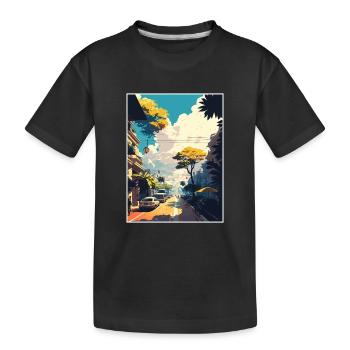Hanoi Vietnam Reise Poster Souvenir Malerei WPA - Kinder Premium Bio T-Shirt - Schwarz - Vorne