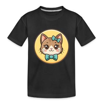 Chantilly Tiffany Cat Breed Cartoon Kawaii Animal - Kids' Premium Organic T-Shirt - black - Front