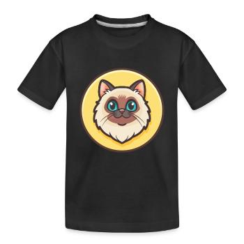 Himalaya Chat Race Dessin Animé Kawaii Animal Pet - T-shirt bio Premium Enfant - noir - Devant
