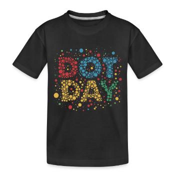 DOT DAY - Kids' Premium Organic T-Shirt - black - Front