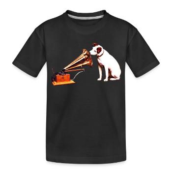 His Master's Voice painting - Kids' Premium Organic T-Shirt - black - Front