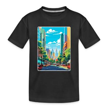 Sao Paulo Brésil Affiche de voyage Peinture Souvenir WPA - T-shirt bio Premium Enfant - noir - Devant