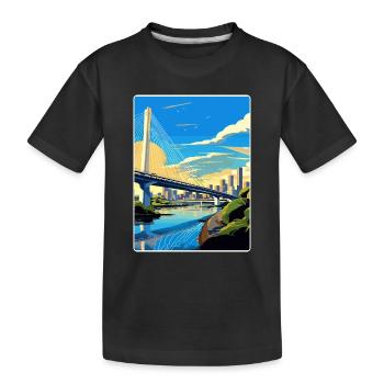 Sao Paulo Brésil Affiche de voyage Peinture Souvenir WPA - T-shirt bio Premium Enfant - noir - Devant