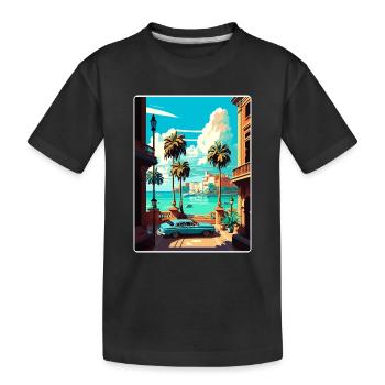 Havanna Karibik Reise Poster Souvenir Farbe WPA - Kinder Premium Bio T-Shirt - Schwarz - Vorne
