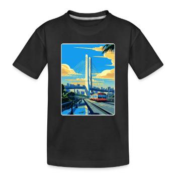 Sao Paulo Brésil Affiche de voyage Peinture Souvenir WPA - T-shirt bio Premium Enfant - noir - Devant