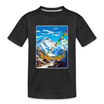 Mount Everest China Vintage Reise Poster Souvenir - Kinder Premium Bio T-Shirt - Schwarz - Vorne