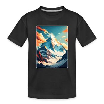 Mount Everest China Vintage Reise Poster Souvenir - Kinder Premium Bio T-Shirt - Schwarz - Vorne