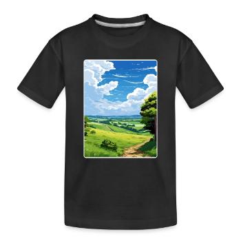 Dorset Aonb Reise Poster Souvenir Postkarte Farbe - Kinder Premium Bio T-Shirt - Schwarz - Vorne