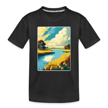 Norfolk Broads Nationalpark Reise Posterkarte - Kinder Premium Bio T-Shirt - Schwarz - Vorne