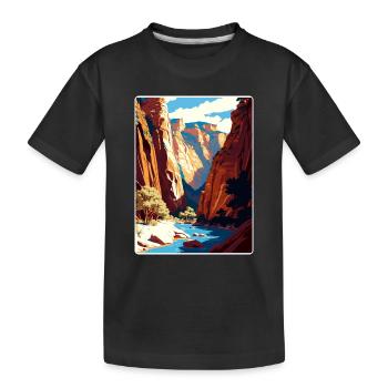 Carte de voyage du parc national de Zion The Narrows Arizona - T-shirt bio Premium Enfant - noir - Devant