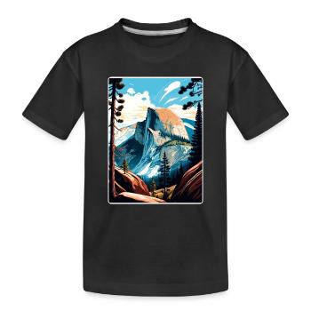 Yosemite Glacier Point California Travel Poster - Kids' Premium Organic T-Shirt - black - Front