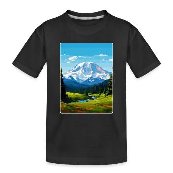Mount Rainer Neuer Nationalpark Reiseplakat WPA - Kinder Premium Bio T-Shirt - Schwarz - Vorne