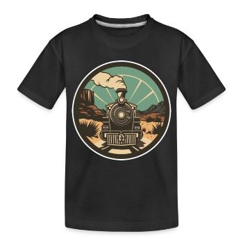 Illustration ferroviaire - T-shirt bio Premium Enfant - noir - Devant