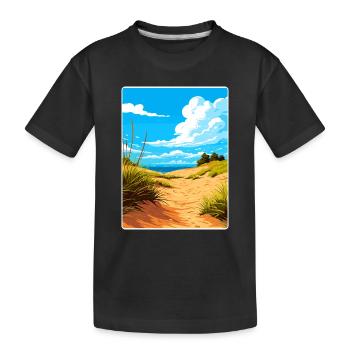 Indiana Dunes Nationalpark Reiseplakat Souvenir - Kinder Premium Bio T-Shirt - Schwarz - Vorne