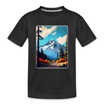 Mount Hood National Forest Reiseposter Souvenir - Kinder Premium Bio T-Shirt - Schwarz - Vorne