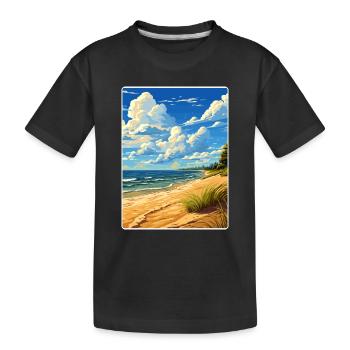 Indiana Dunes Nationalpark Reiseplakat Souvenir - Kinder Premium Bio T-Shirt - Schwarz - Vorne