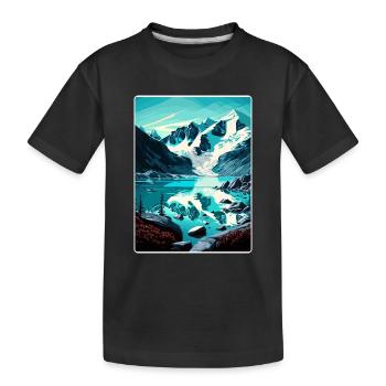 Glacier Bay National Park Travel Poster Souvenir - Kids' Premium Organic T-Shirt - black - Front
