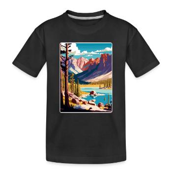 Affiche de voyage du parc national du Grand Bassin - T-shirt bio Premium Enfant - noir - Devant