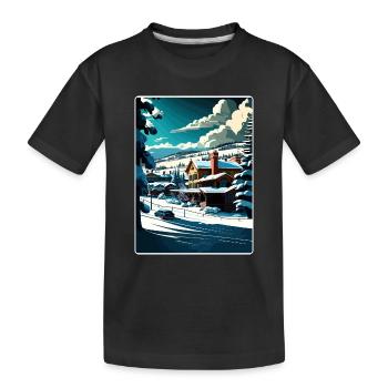 Steamboat Springs Colorado Travel Poster Souvenir - Kids' Premium Organic T-Shirt - black - Front