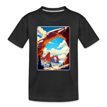 Arches Nationalpark Reiseposter Souvenir WPA - Kinder Premium Bio T-Shirt - Schwarz - Vorne