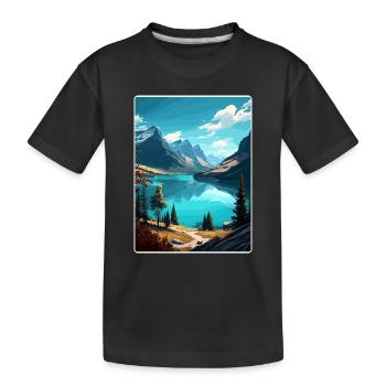 Glacier National Park Travel Poster Souvenir WPA - Kids' Premium Organic T-Shirt - black - Front