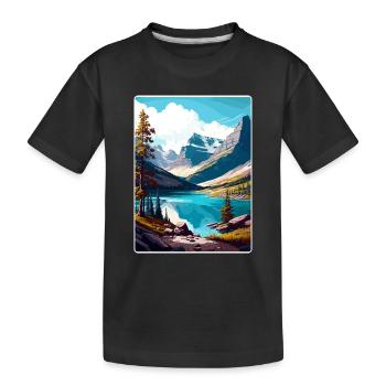 Gletscher-Nationalpark Reiseposter Souvenir WPA - Kinder Premium Bio T-Shirt - Schwarz - Vorne