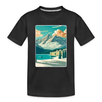Station de ski de Saint-Moritz Affiche de voyage en montagne - T-shirt bio Premium Enfant - noir - Devant