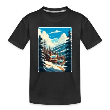 Vail station de ski Ski Voyage Poster Souvenir WPA - T-shirt bio Premium Enfant - noir - Devant
