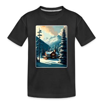 Whistler Ski Skifahren Vintage Reise Poster Souvenir - Kinder Premium Bio T-Shirt - Schwarz - Vorne