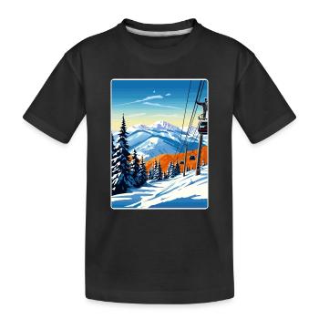 Aspen Ski Ski Voyage Affiche Peinture Souvenir WPA - T-shirt bio Premium Enfant - noir - Devant