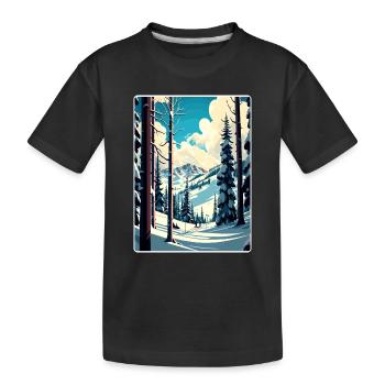 Aspen Ski Ski Voyage Affiche Peinture Souvenir WPA - T-shirt bio Premium Enfant - noir - Devant