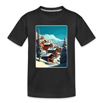 Val Thorens Ski Voyage Poster Peinture Souvenir WPA - T-shirt bio Premium Enfant - noir - Devant
