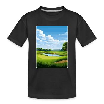 Hazeltine National Golf Club Reiseposterkarte - Kinder Premium Bio T-Shirt - Schwarz - Vorne