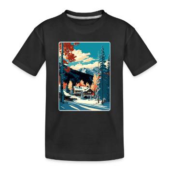 Aspen Ski Ski Voyage Affiche Peinture Souvenir WPA - T-shirt bio Premium Enfant - noir - Devant