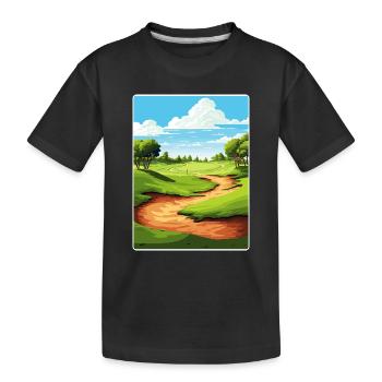 Bethpage Black Golf Club Reiseposter Souvenir - Kinder Premium Bio T-Shirt - Schwarz - Vorne