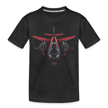 Flugzeug Grafik - Kinder Premium Bio T-Shirt - Schwarz - Vorne