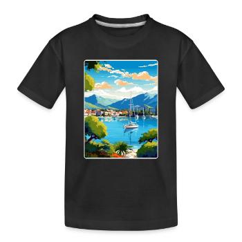 Fethiye Turquie Voyage Affiche Souvenir Peinture WPA - T-shirt bio Premium Enfant - noir - Devant