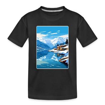 Zell am See Salzburg Reiseposter Souvenir WPA - Kinder Premium Bio T-Shirt - Schwarz - Vorne