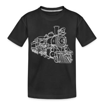 Railway Sketch - Kids' Premium Organic T-Shirt - black - Front