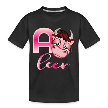 ERSCHÖPFUNG STRESS KUH - Kinder Premium Bio T-Shirt - Schwarz - Vorne