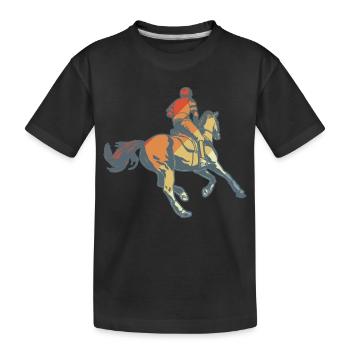 Reitsport - Kinder Premium Bio T-Shirt - Schwarz - Vorne