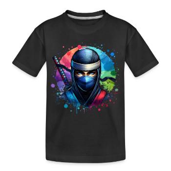 Ninja - Kinder Premium Bio T-Shirt - Schwarz - Vorne