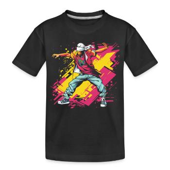 Breakdancer Graffiti - Kinder Premium Bio T-Shirt - Schwarz - Vorne