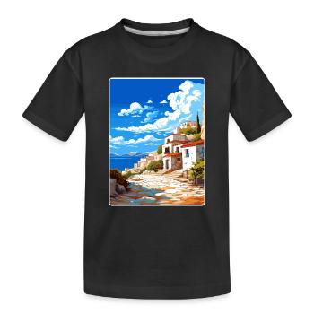 Péninsule de Mani Grèce Affiche de voyage Souvenir WPA - T-shirt bio Premium Enfant - noir - Devant