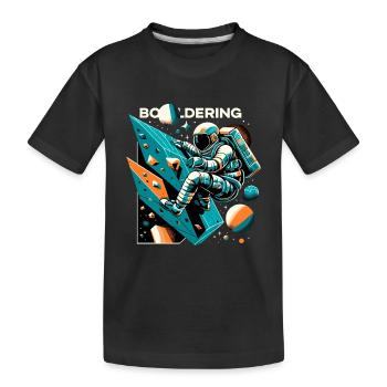 Bouldern Astronaut Raumfahrer Geschenk - Kinder Premium Bio T-Shirt - Schwarz - Vorne