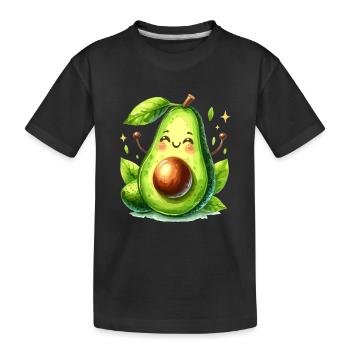 Avocado Funny Positive Optimism Gift - Kids' Premium Organic T-Shirt - black - Front