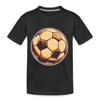 Retro Fußball Grafik - Kinder Premium Bio T-Shirt - Schwarz - Vorne